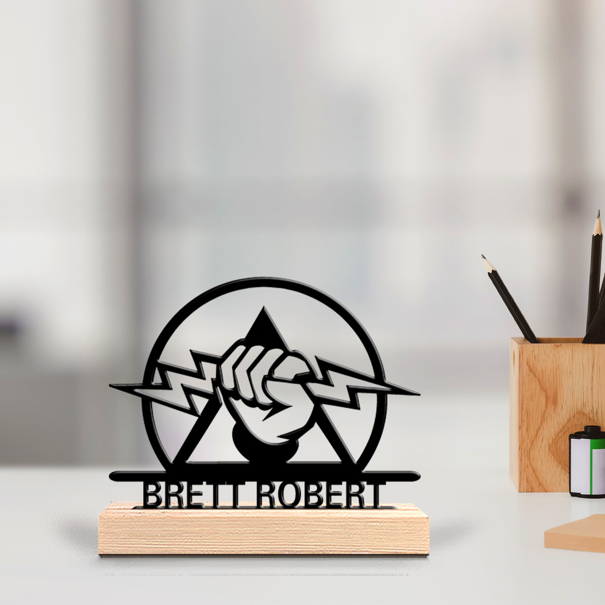 Office Tech Decor - Custom Engraved Electrical Engineer Metal Desk
