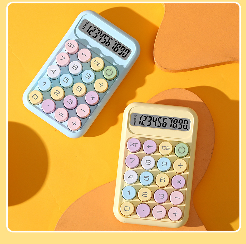 Office Technology - Small Pastel Macaron Calculator Silent Big