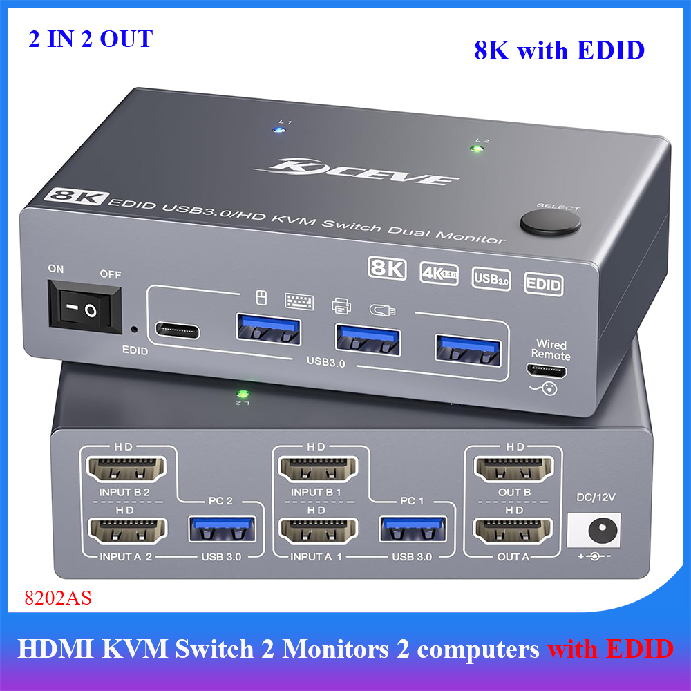 Kvm Switch Dual Monitor - 8K KVM Switch 2 Monitors 2