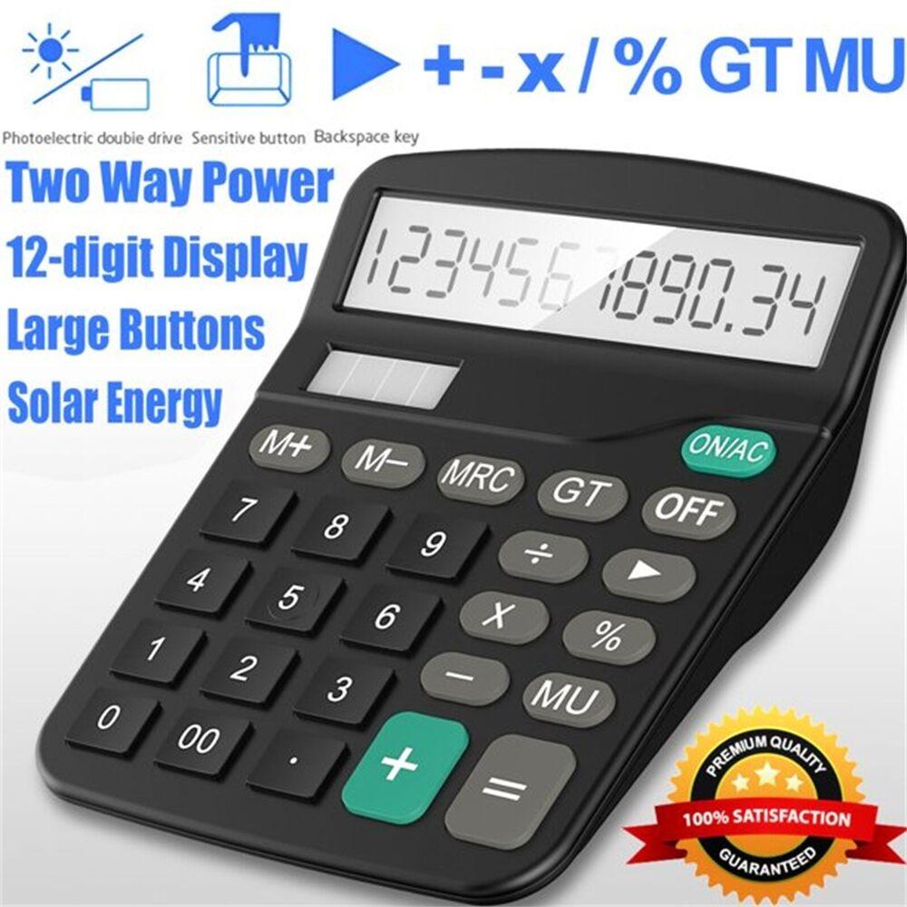 Office Technology - Solar/Battery Electronic Desk Calculator Extra Large