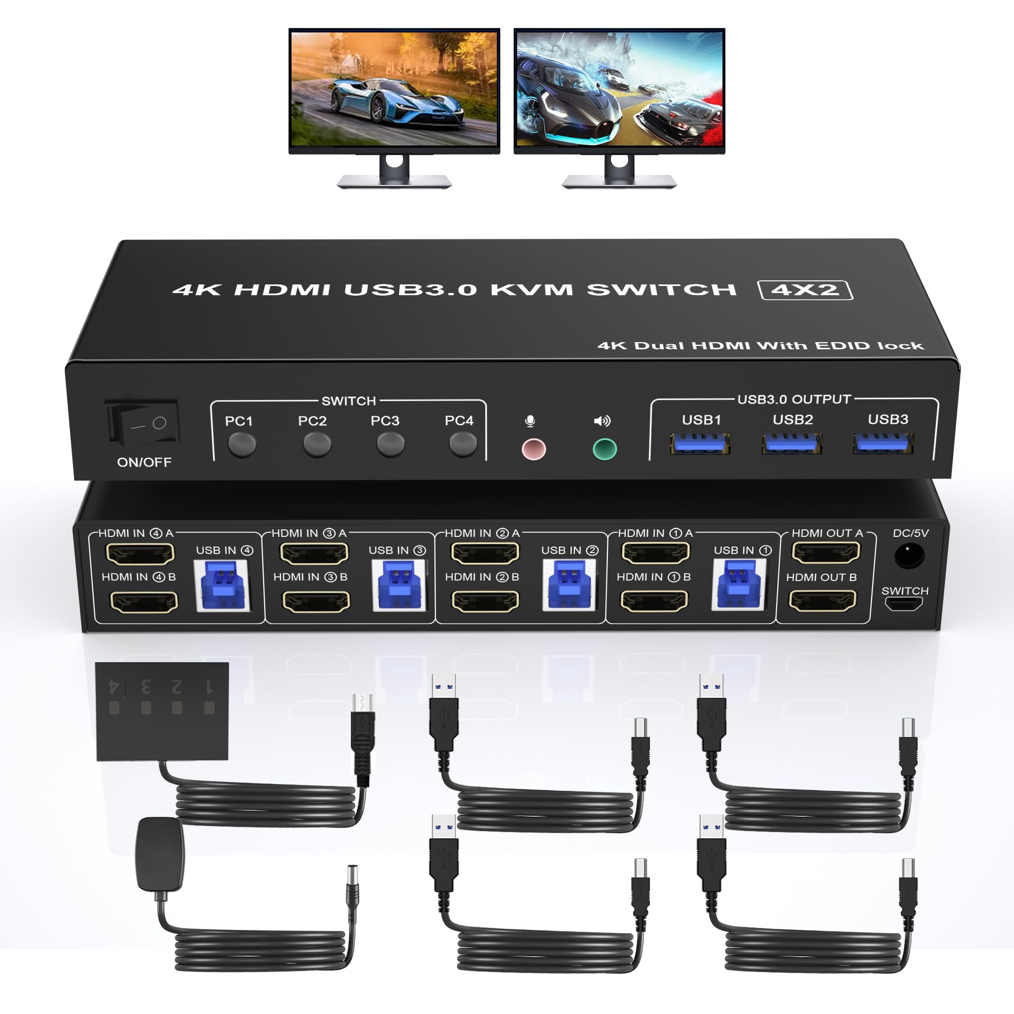 Kvm Switch Dual Monitor - 4K USB 3.0 KVM Switch HDMI