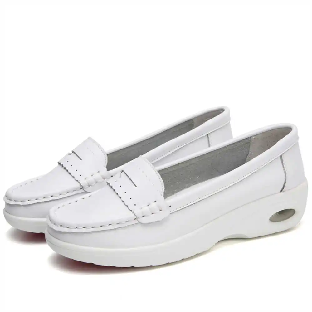 Thick Sole Slipon White Traine - Tech Office Wear Women review and price