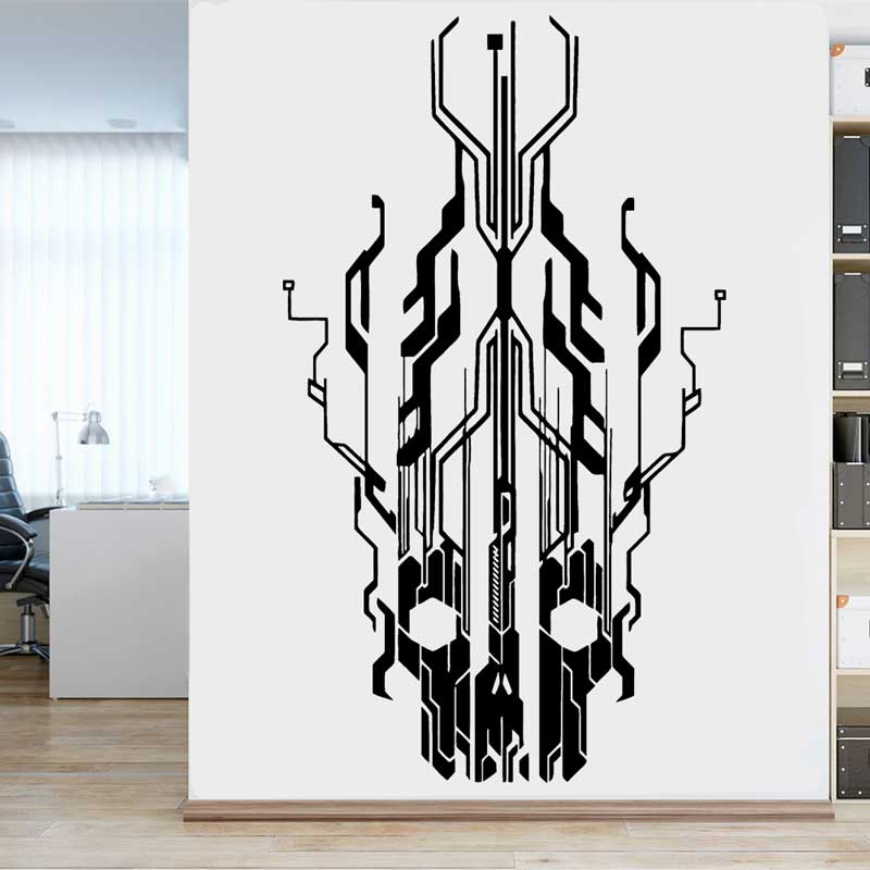 Chip Circuit Tech Skull Vinyl  - Office Tech Decor review and price