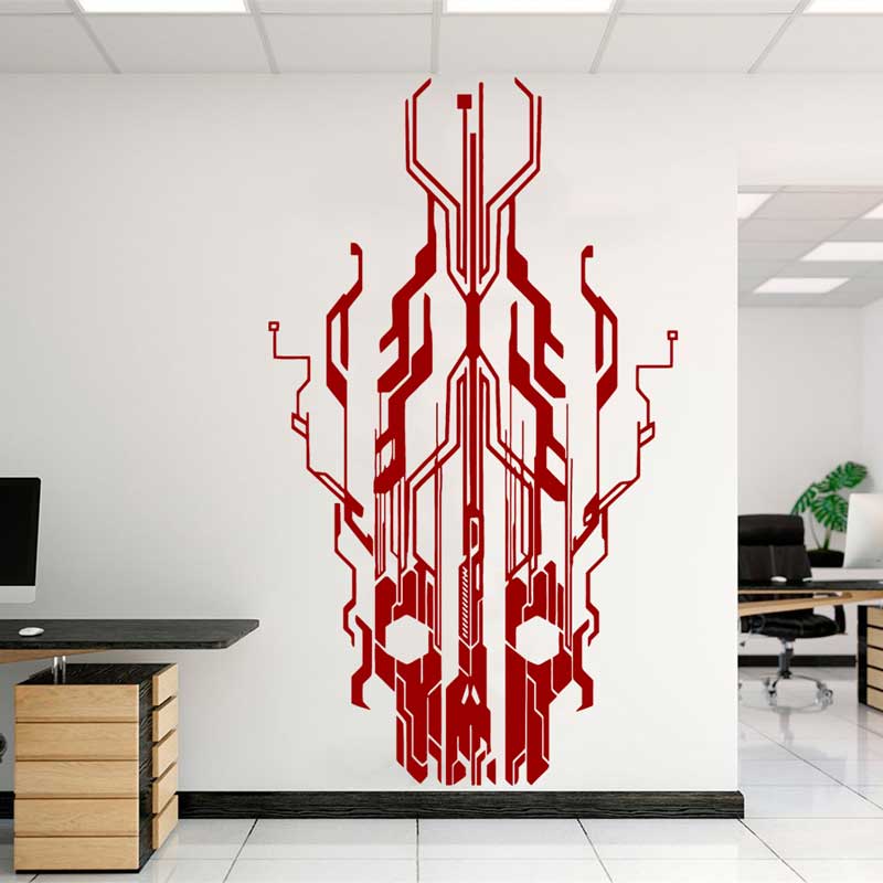 Chip Circuit Tech Skull Vinyl  - Office Tech Decor review and price