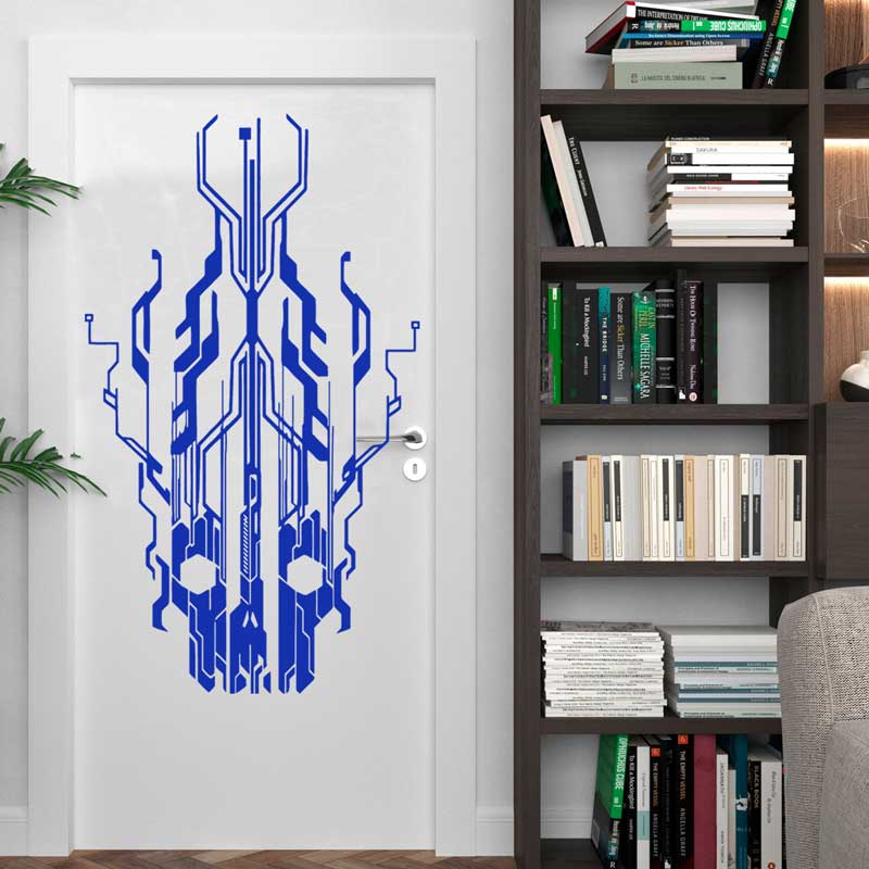 Chip Circuit Tech Skull Vinyl  - Office Tech Decor review and price