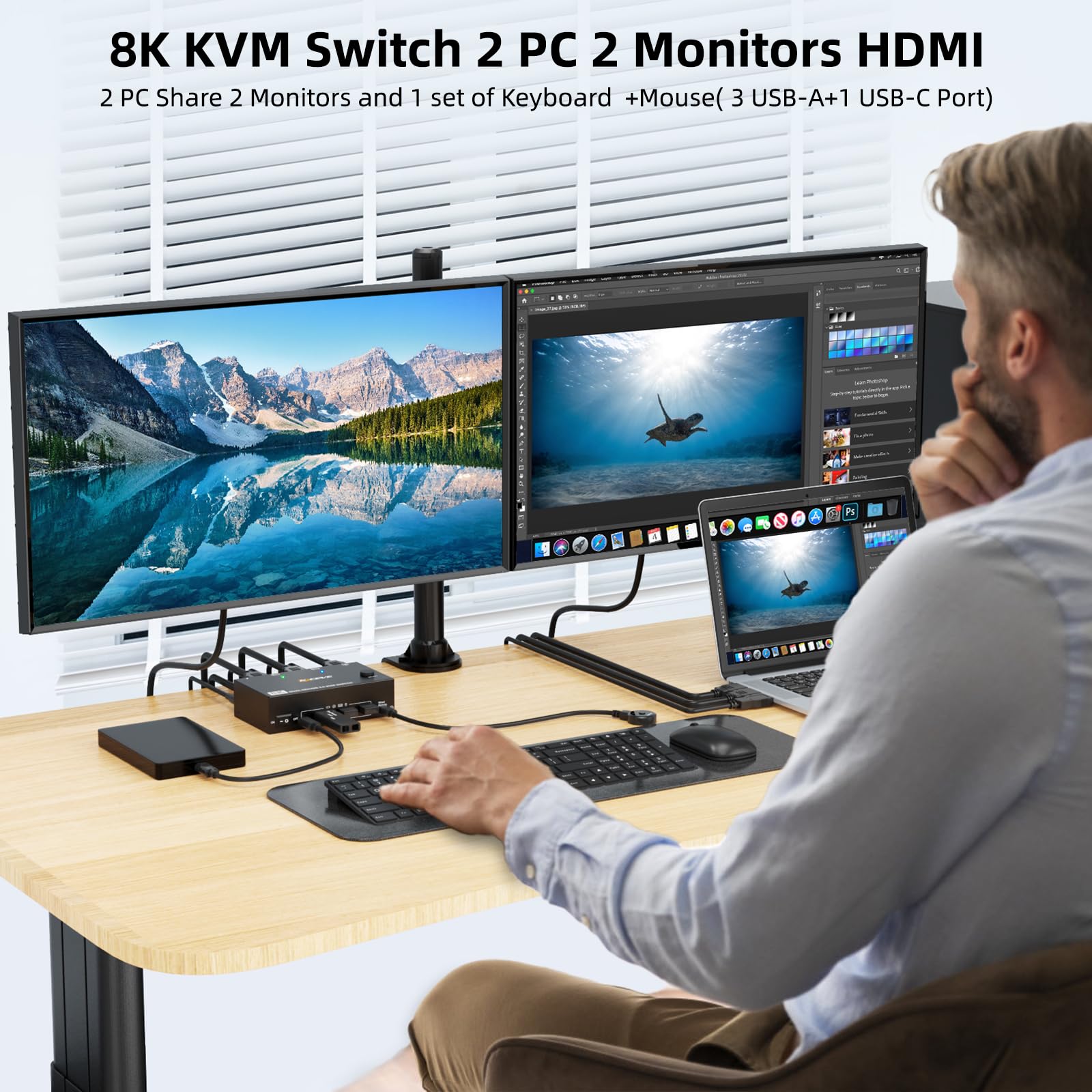 USB 3.0 KVM Switch 3/2/1 Monit - Kvm Switch Dual Monitor review and price
