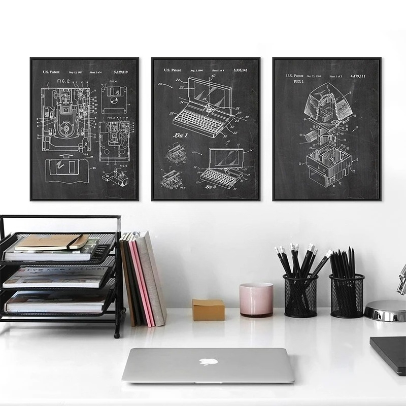 6Pcs Vintage Computer Patent W - Office Tech Decor review and price
