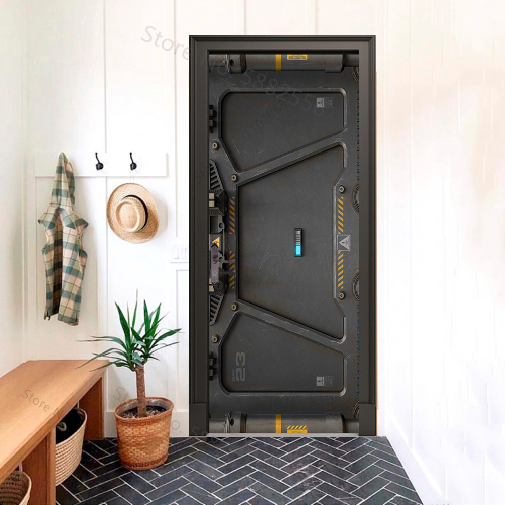Black analog door wallpaper Mo - Office Tech Decor review and price