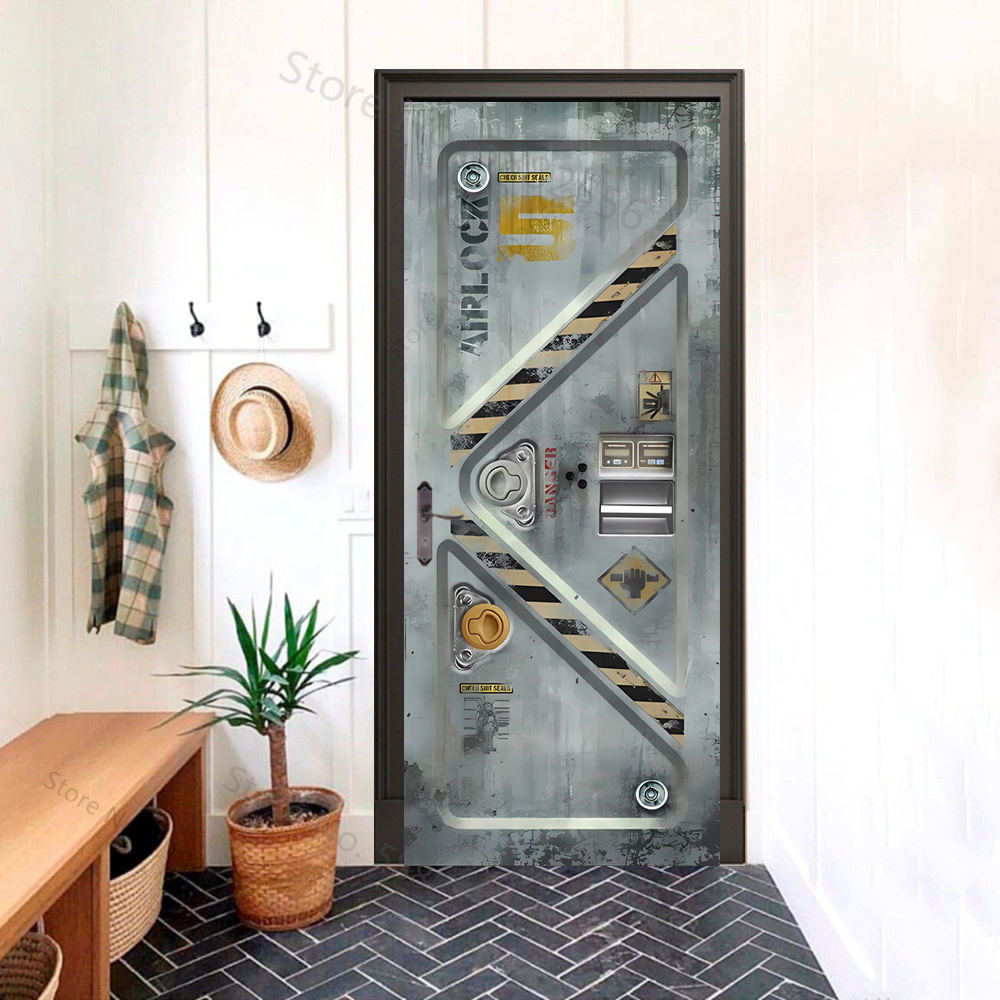 Black analog door wallpaper Mo - Office Tech Decor review and price