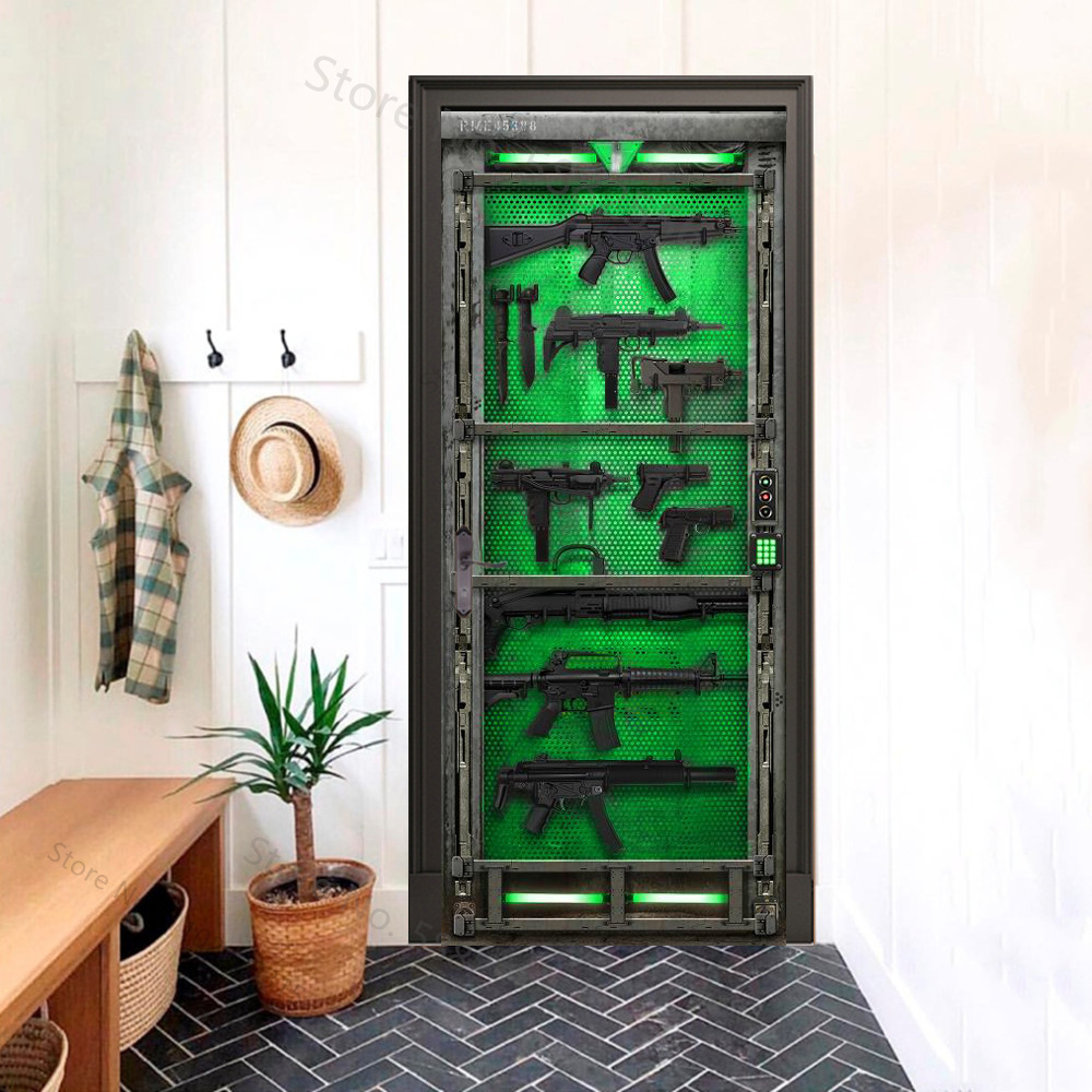 Black analog door wallpaper Mo - Office Tech Decor review and price