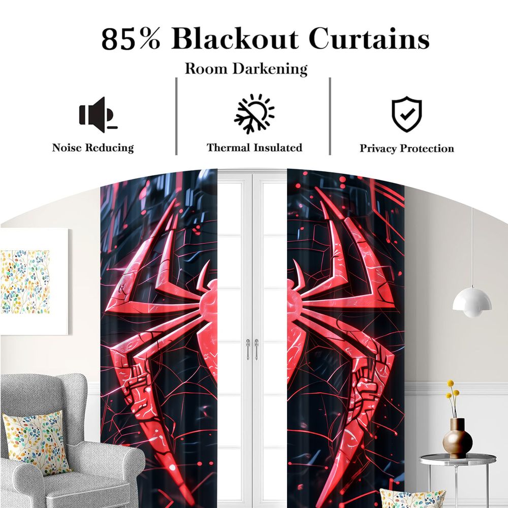 Spider Print Curtains Futurist - Office Tech Decor review and price