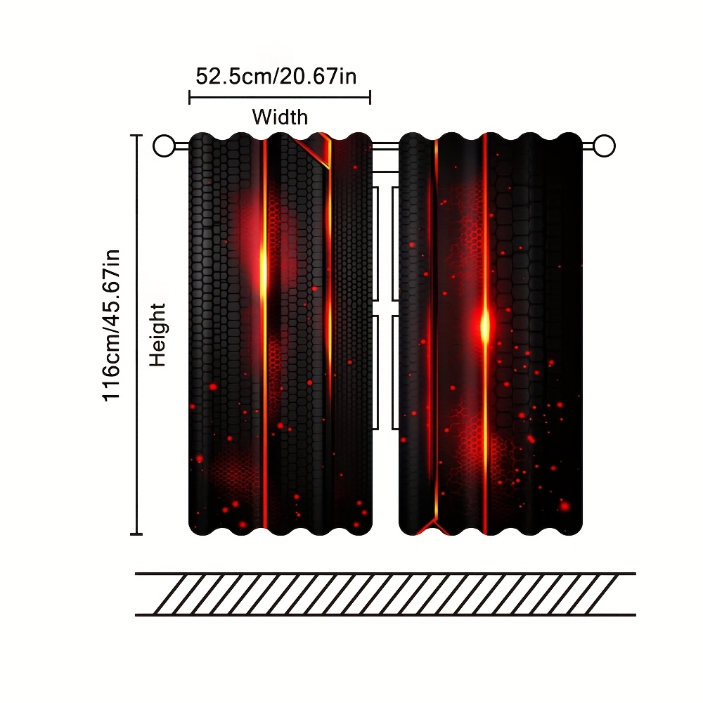 2pcs Lava Curtains Black Red C - Office Tech Decor review and price