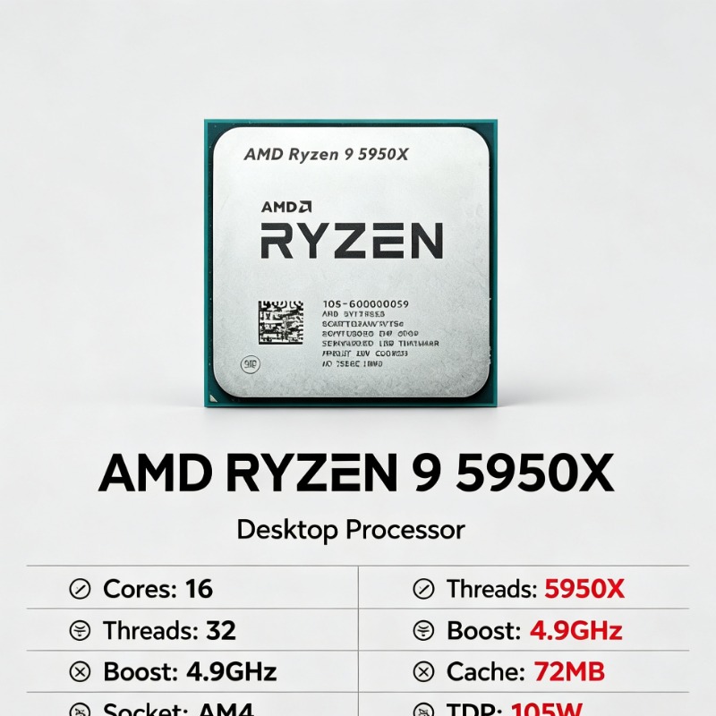 AMD Ryzen 9 5950X 16 Core 32 T - Amd Cpu Ryzen 9 review and price