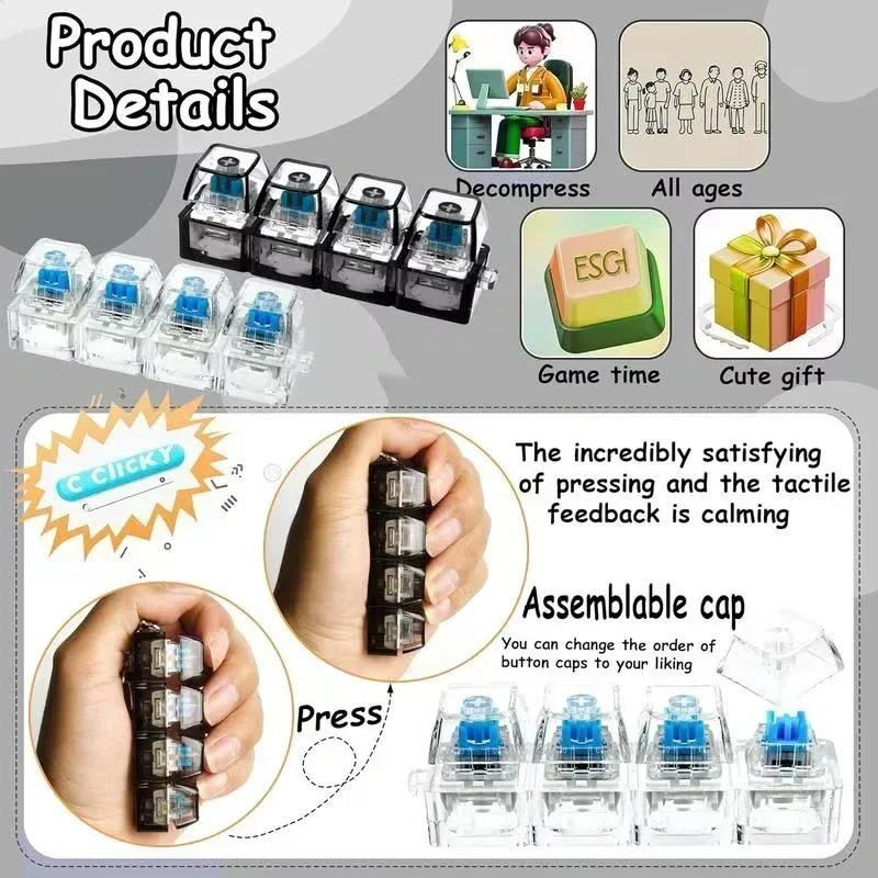 1pcs LED Keyboard Keycap Stres - Tech For Office review and price