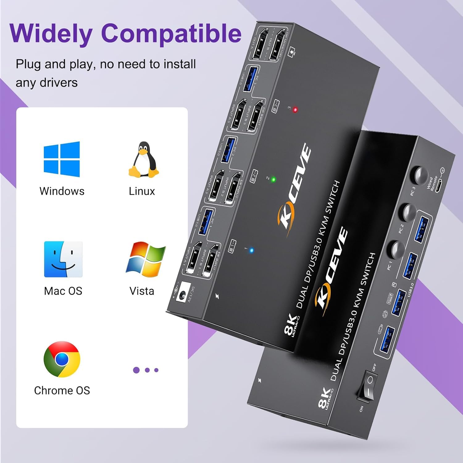 8K KVM Switch 2 Monitors 3 Com - Kvm Switch Dual Monitor review and price