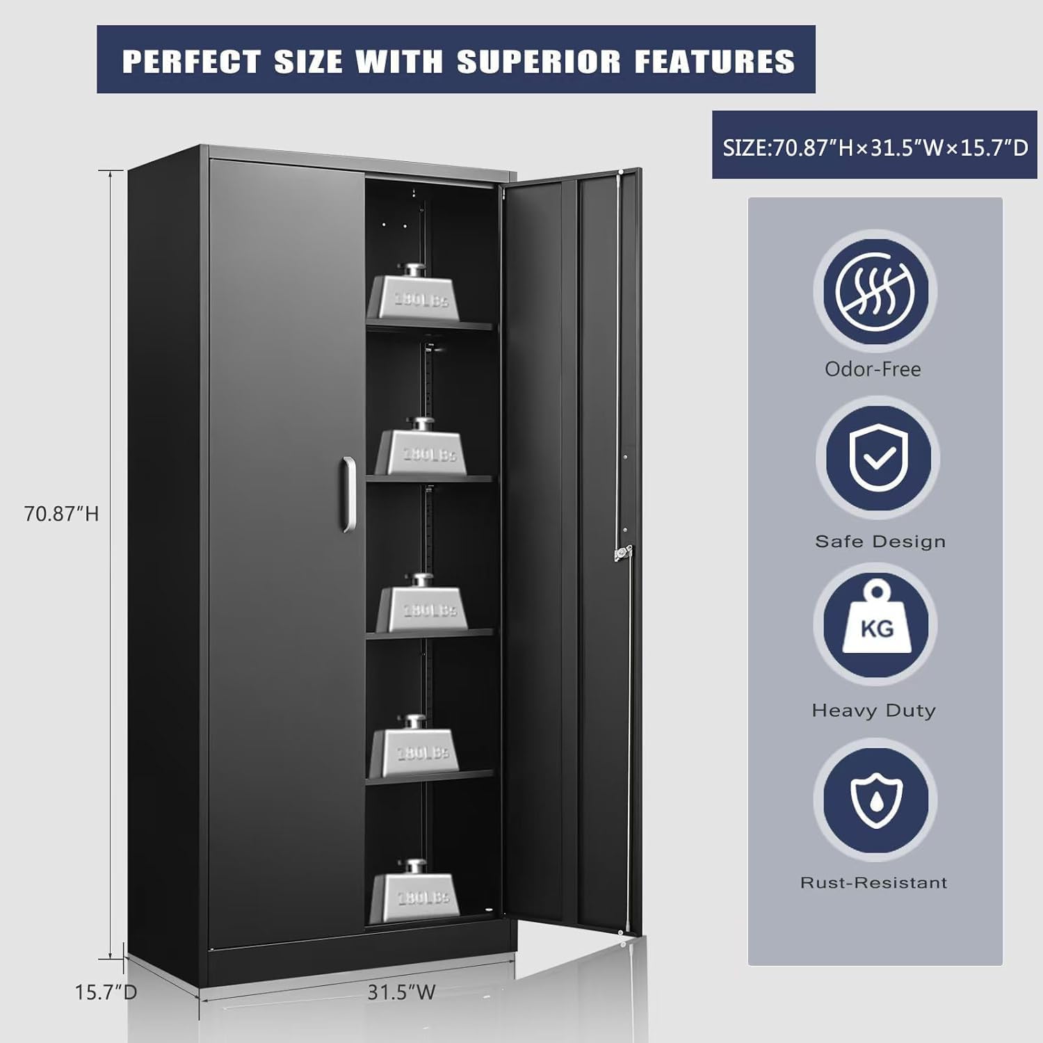Metal Storage Cabinet With Adj - Tech For Office review and price